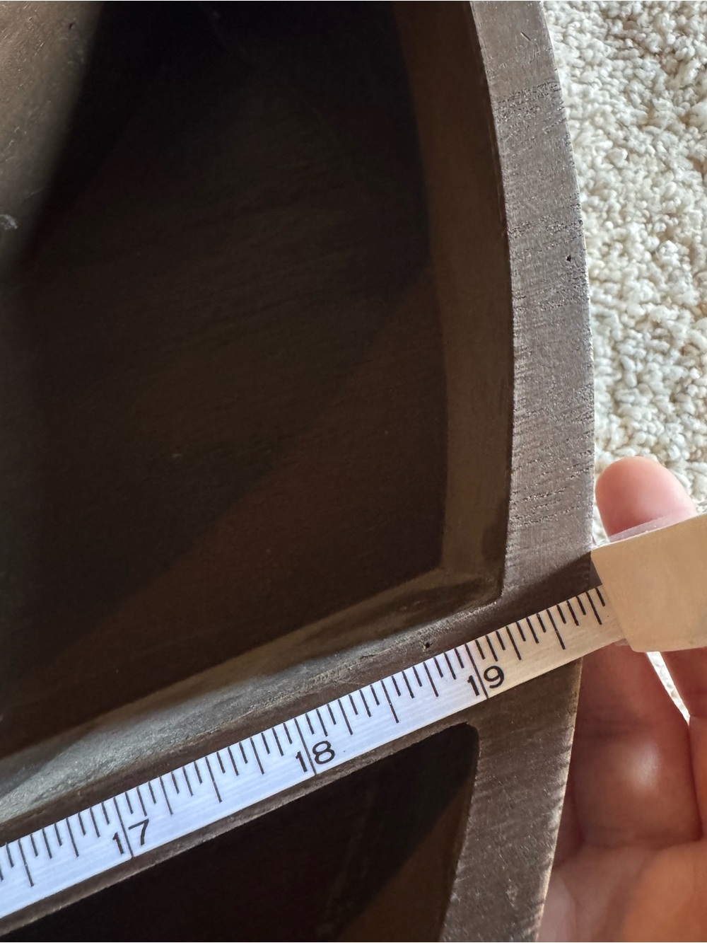 HUGE Wooden Crescent Moon Trinket Shelf Wall Decor in Dark Brown - Picture 13 of 15